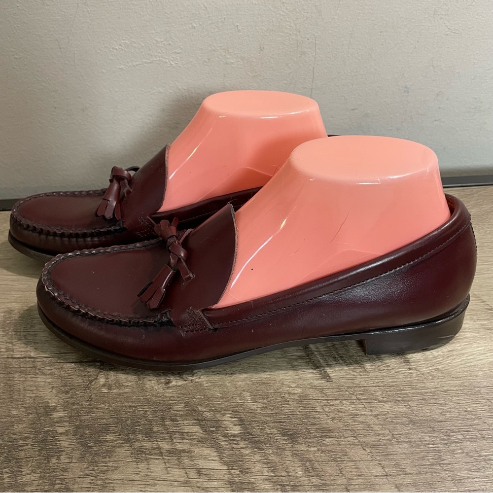 Classic! Womens GH BASS & Co WEEJUNS Cordovan Leather TASSEL Slip-On LOAFERS - Picture 2 of 6